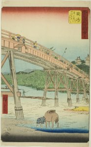 Okazaki: Yahagi-brug over de Yahagi-rivier (Okazaki, Yahagigawa Yahagi no hashi), nr. 39 uit de serie 