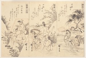 Voorbereidende schetsen voor de Chofu Jewel rivier in Musashi; De Ide Jewel rivier, 1838-43