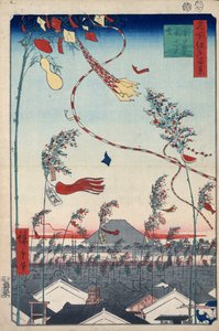 Welvaart door de stad tijdens het Tanabata-festival