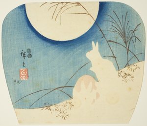 Konijnen in het Maanlicht door Utagawa Hiroshige