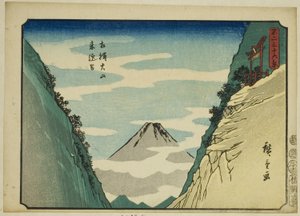 Raigo-vallei bij Oyama in de provincie Sagami, uit de serie "Zesendertig gezichten op de berg Fuji" door Utagawa Hiroshige