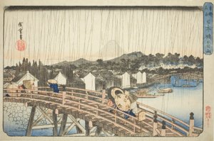 Regen bij Nihonbashi-brug, uit de serie 