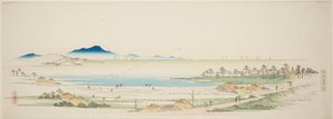 Zoutstrand bij Gyotoku (Gyotoku shiohama no zu), uit een ongetitelde serie van beroemde uitzichten op de buitenwijken van Edo