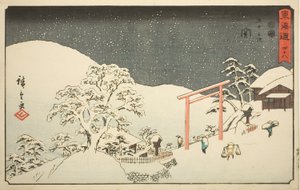 Seki—Nr. 48, uit de serie "Drieënvijftig stations van de Tokaido," ook bekend als de Reisho Tokaido