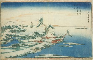 Sneeuw op nieuwjaarsdag in Susaki (Susaki yuki no hatsuhi), uit de serie "Beroemde gezichten op de oostelijke hoofdstad (Toto Meisho)".