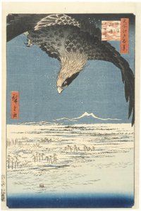 Susaki en de Jmantsubo-vlakte bij Fukagawa uit de serie Honderd beroemde uitzichten van Edo, 1857