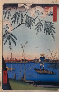 De Ayase Rivier en Kanegafuchi Honderd Beroemde Zichten van Edo, 1856-1858 door Utagawa Hiroshige