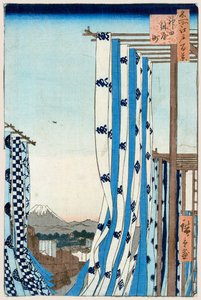 Het Ververdistrict in Kanda Honderd Beroemde Zichten van Edo, 1856-1858