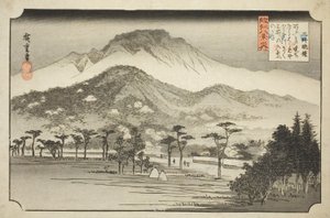 De Avondklok bij Miidera (Mii no bansho), uit de serie "Acht Zichten in de Omi Provincie (Omi hakkei no uchi)" door Utagawa Hiroshige
