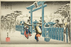 Het Gion-heiligdom in de sneeuw, uit de serie 
