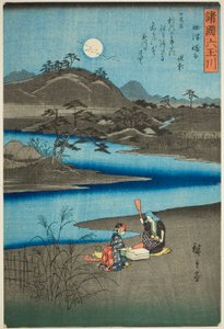 De Kinuta Juweelrivier in de provincie Settsu (Settsu Kinuta), uit de serie "Zes juweelrivieren in de verschillende provincies (Shokoku Mu Tamagawa)"
