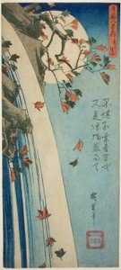 De maan gezien door bladeren (Hagoshi no Tsuki), uit de serie "Achtentwintig Zichten op de Maan (Tsuki nijuhakkei no uchi)"