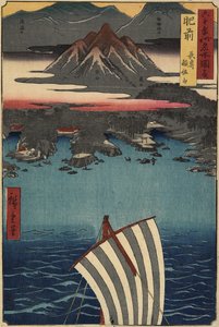 De berg Inasa in Nagasaki, Hizen Provincie, mei 1856