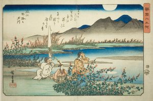 De Noji Juweelrivier in de provincie Omi (Omi Noji no Tamagawa), uit de serie "Zes Juweelrivieren in verschillende provincies (Shokoku Mu Tamagawa)" door Utagawa Hiroshige