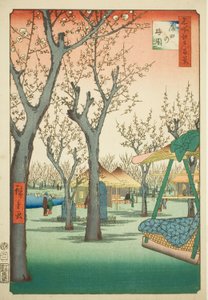 De pruimenboomgaard in Kamata (Kamata no umezono), nr.27 uit de serie "Honderd beroemde vergezichten van Edo (Meisho Edo hyakkei)".