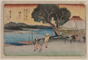 De negenenzestig stations van de Kiso-snelweg: Shionata door Utagawa Hiroshige