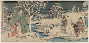 De Sneeuwtuin, 1854 door Utagawa Hiroshige