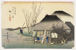 Het Theehuis in Mariko, uit 53 Stations op de Oostkustweg, 1833 door Utagawa Hiroshige