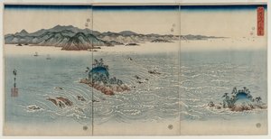 De Draaikolken van Awa door Utagawa Hiroshige