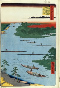 De monding van de Nakagawa-rivier, Honderd beroemde uitzichten van Edo door Utagawa Hiroshige