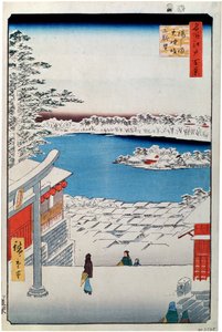 Uitzicht vanaf de top van de helling bij het Tenjin-heiligdom in Yushima