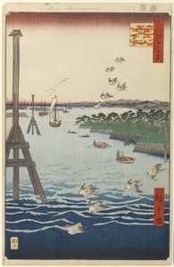 Uitzicht op Shiba Kust, nr. 108 uit Honderd Beroemde Zichten van Edo