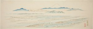 Dorp Tamagawa, uit een ongetitelde serie beroemde zichten van de buitenwijken van Edo door Utagawa Hiroshige