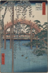 Wisteria bij Kameido Tenjin Shrine uit de serie Honderd Beroemde Uitzichten van Edo