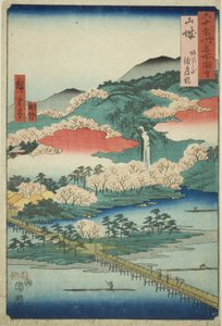 Yamashiro Provincie: De Togetsu-brug in de berg Arashi, uit de serie 