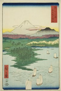 Yokohama bij Noge in de provincie Musashi (Musashi Noge Yokohama), uit de serie "Zesendertig gezichten op de berg Fuji (Fuji sanjurokkei)"