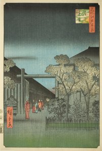 Vergunde wijk van Yoshiwara bij zonsopgang (Kakuchu shinonome), uit de serie "Honderd beroemde uitzichten van Edo (Meisho Edo hyakkei)"