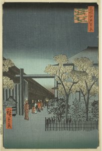Yoshiwara Vergunde Kwartieren bij Dageraad, uit de serie "Honderd Beroemde Zichten van Edo"