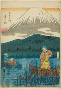 Yoshiwara, uit de serie "Drieënvijftig Stations [van de Tokaido] (Gojusan tsugi)," ook bekend als de Figuren Tokaido (Jinbutsu Tokaido)