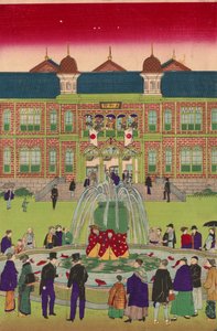 Tweede nationale industriële tentoonstelling in Ueno Park door Utagawa Hiroshige III