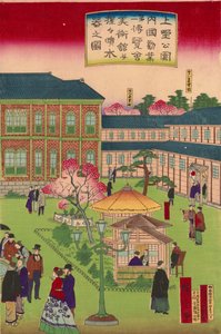 Tweede nationale industriële tentoonstelling in Ueno Park door Utagawa Hiroshige III