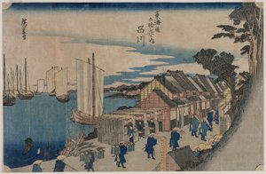 Shinagawa (uit de serie Drieënvijftig stations van de Tokaido) door Utagawa Hiroshige II