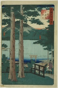 Het Meer bij Chuzenji in de Provincie Shimotsuke (Shimotsuke Chuzenji kosui), uit de serie "Honderd Beroemde Zichten in de Verschillende Provincies (Shokoku meisho hyakkei)"