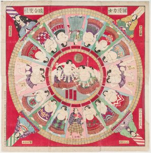 Sugoroku-spel door Utagawa IV Kunimasa