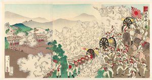 Het kleine gevecht in Seoul, Korea door Utagawa Kokunimasa