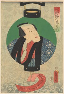 Acteur Nakamura Shikan afgebeeld in een lamp