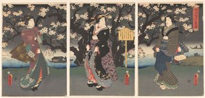 Avondwandeling langs de rivier door Utagawa Kunisada (I)