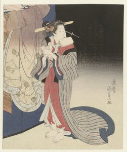 Courtisane bereidt zich voor op de nacht door Utagawa Kunisada (I)