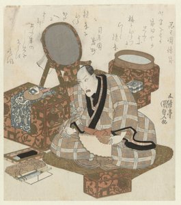 Ichikawa Danjūrō VII in zijn kleedkamer