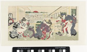 Liefdesparen op veranda door Utagawa Kunisada (I)