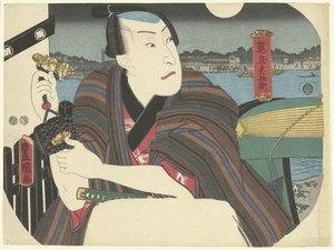 Samoerai bij rivier door Utagawa Kunisada (I)