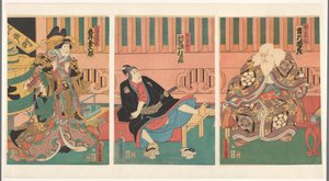 Scene uit Sukeroku de kersenbloesem van Edo