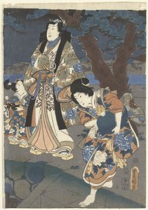 Schelpen rapen op het strand van Akashi door Utagawa Kunisada (I)