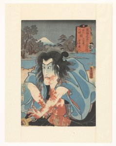 Shirai Gonpachi pleegt zelfmoord door Utagawa Kunisada (I)