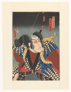 Sotogahama no Nambei met boog op de rug door Utagawa Kunisada (I)
