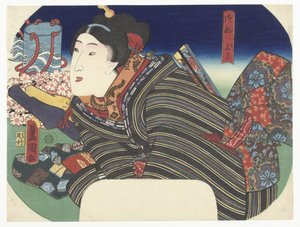 Vrouw met waterpotten door Utagawa Kunisada (I)